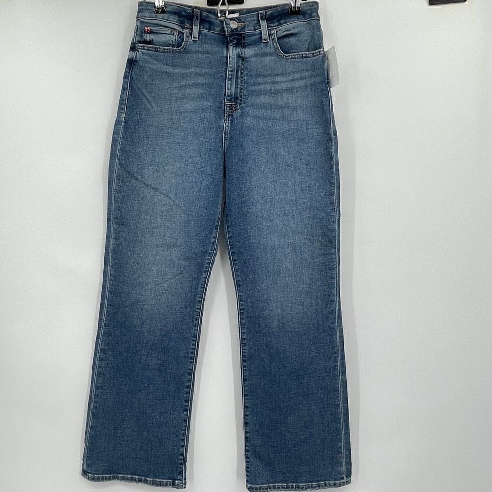 Hudson Blue Nyree Farrah Ultra High Rise Bootcup Crop Demin Jeans Size 28